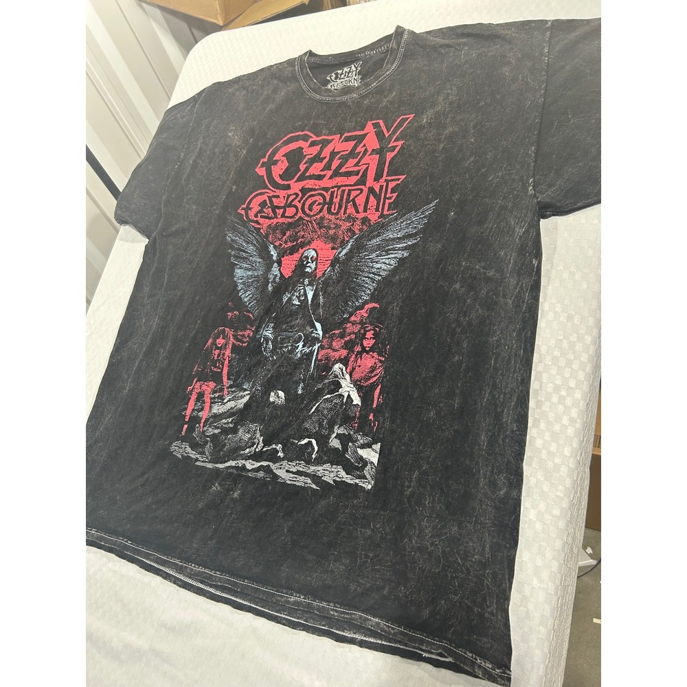 Ozzy Osbourne Graphic T-Shirt Mens XXL Black Mineral Wash Rock Band Tee Araca In